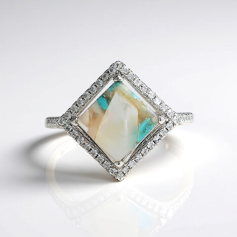 Anello in argento con Mosaico turchese
