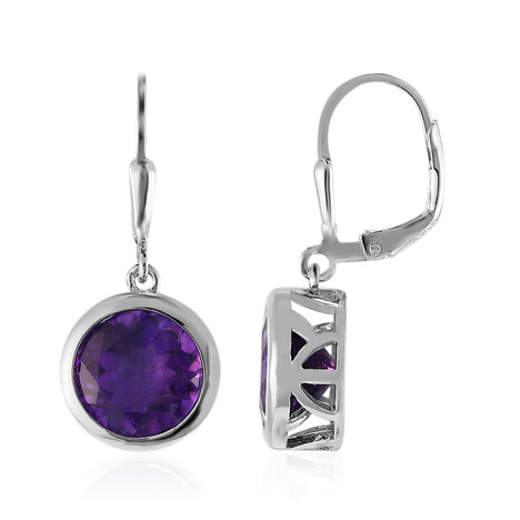 Sambia-Amethyst-Silberohrringe (MONOSONO COLLECTION)