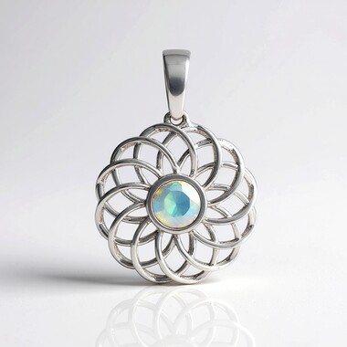 Pendentif en argent et Opale Welo (Ornaments by de Melo)