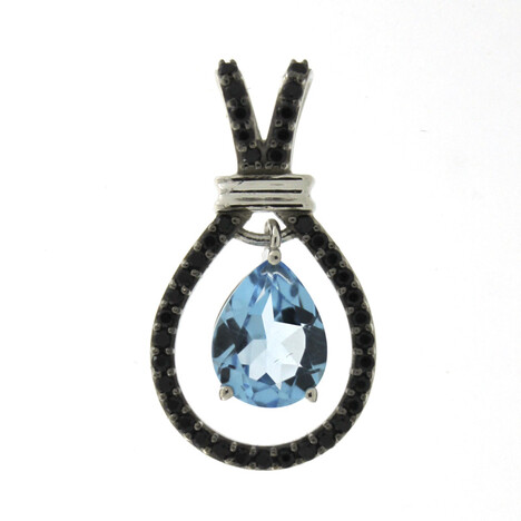 Schweizblauer Topas-Silberanhänger