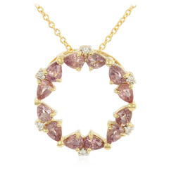 Gouden halsketting met Onverhitte Padparadscha Saffieren (AMAYANI)