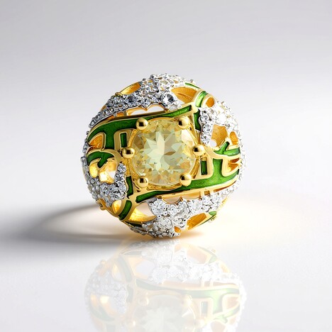 Anello in argento con Ametista Verde (Adela Silber)
