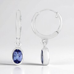 Boucles d'oreilles en argent et Tanzanite