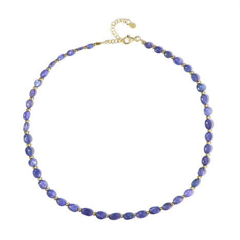 Zilveren halsketting met tanzanieten