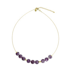 Lepidolith-Silberhalskette