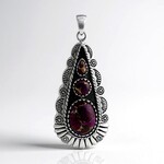 Ciondolo in argento con Turchese Mohave Kingman Viola con Rame (Faszination Türkis)