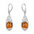 Pendientes en plata con Ámbar báltico cognac (dagen)
