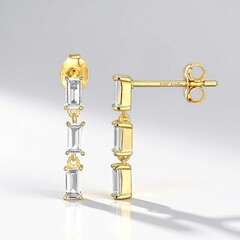 Orecchini in argento con Topazio Bianco