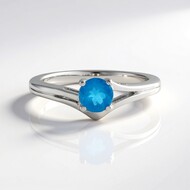 Anello in argento con Apatite Blu Neon