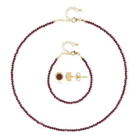 Set en plata con Granate de Mozambique