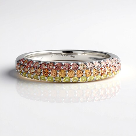 Anello in argento con Zaffiro Fancy