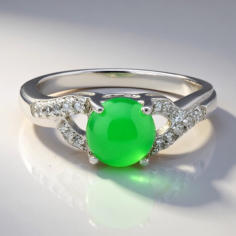 Anello in argento con Crisoprasio Imperiale