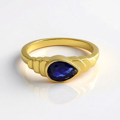 Anello in argento con Zaffiro Blu del Madagascar
