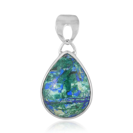 Colgante en plata con Malaquita azurita (Bali Barong)