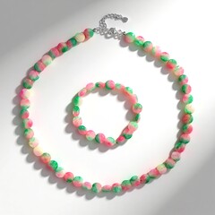 Parure in argento con Quarzo Anguria