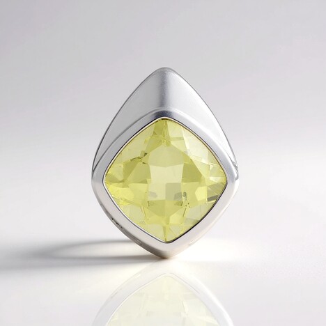 Ciondolo in argento con Quarzo Limone (MONOSONO COLLECTION)
