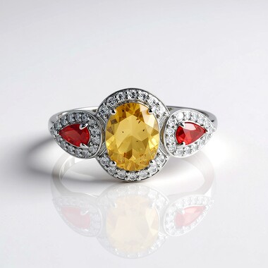 Bague en argent et Béryl jaune