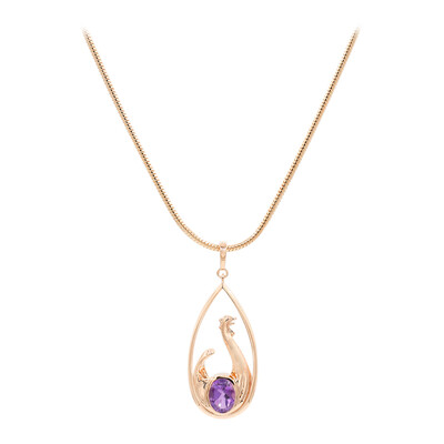 Sibirischer Amethyst-Silberhalskette