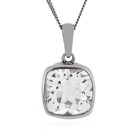 Zilveren halsketting met een witte topaas