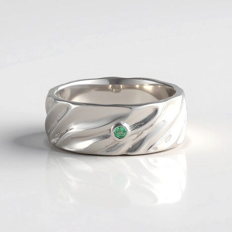 Anello in argento con Smeraldo Colombiano (de Melo)