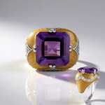 Anello in argento con Ametista Rose de France (Adela Silber)