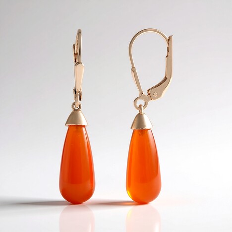 Orecchini in argento con Calcedonio Arancione (KM by Juwelo)