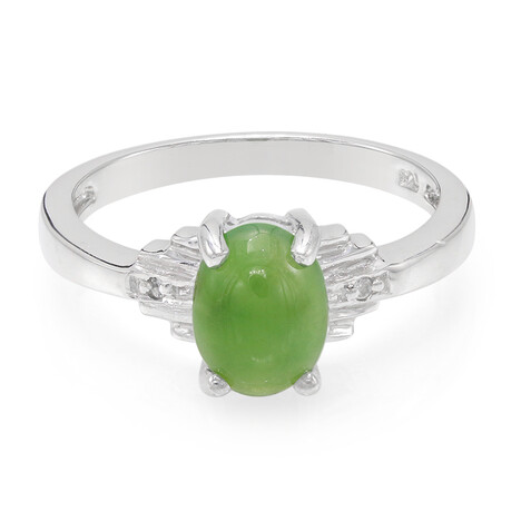 Anello in argento con Crisoprasio Imperiale