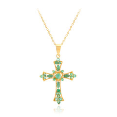 Collar en plata con Esmeralda de Brasil