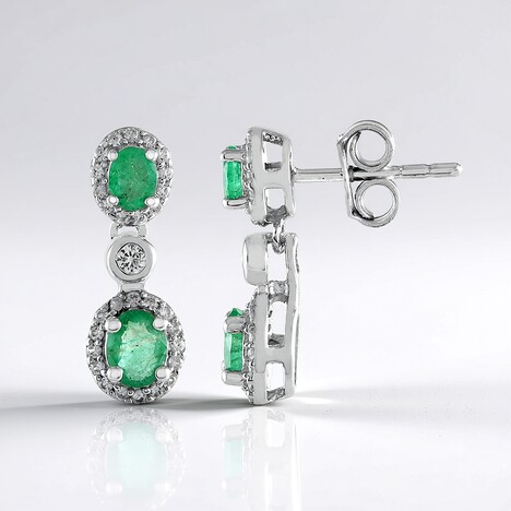 Orecchini in argento con Smeraldo Zambia