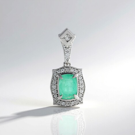 Pendentif en argent et Emeraude d'Ethiopie