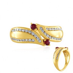 Zilveren ring met Tanzania robijnen (de Melo Essence)