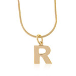 Silberhalskette- Buchstabe R