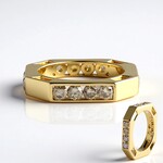 Anello in oro con Diamante Champagne I2 (de Melo Gold)