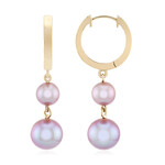 Purple Ming Pearl Silver Earrings (TPC)