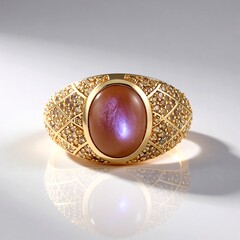 Anello in argento con Pietra di Luna Cioccolato (KM by Juwelo)