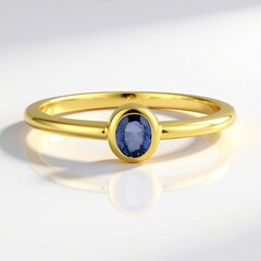 Anello in argento con Zaffiro Ceylon Blu