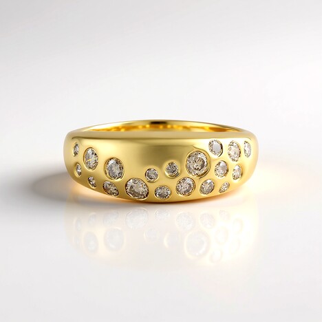 Anello in argento con Diamante Champagne I2