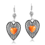 Orange Spiny Oyster Shell Silver Earrings (Desert Chic)