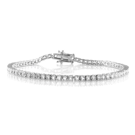 Weißer Topas-Silberarmband