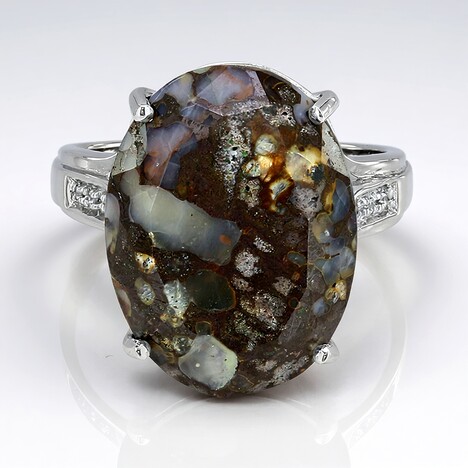 Anello in argento con Quarzo Dinosauro