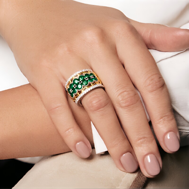 Anello in argento con Smeraldo Zambia (Gems en Vogue)