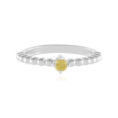 Anillo en plata con Diamante amarillo I2