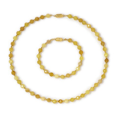 Zilveren set met gele opalen (Riya)