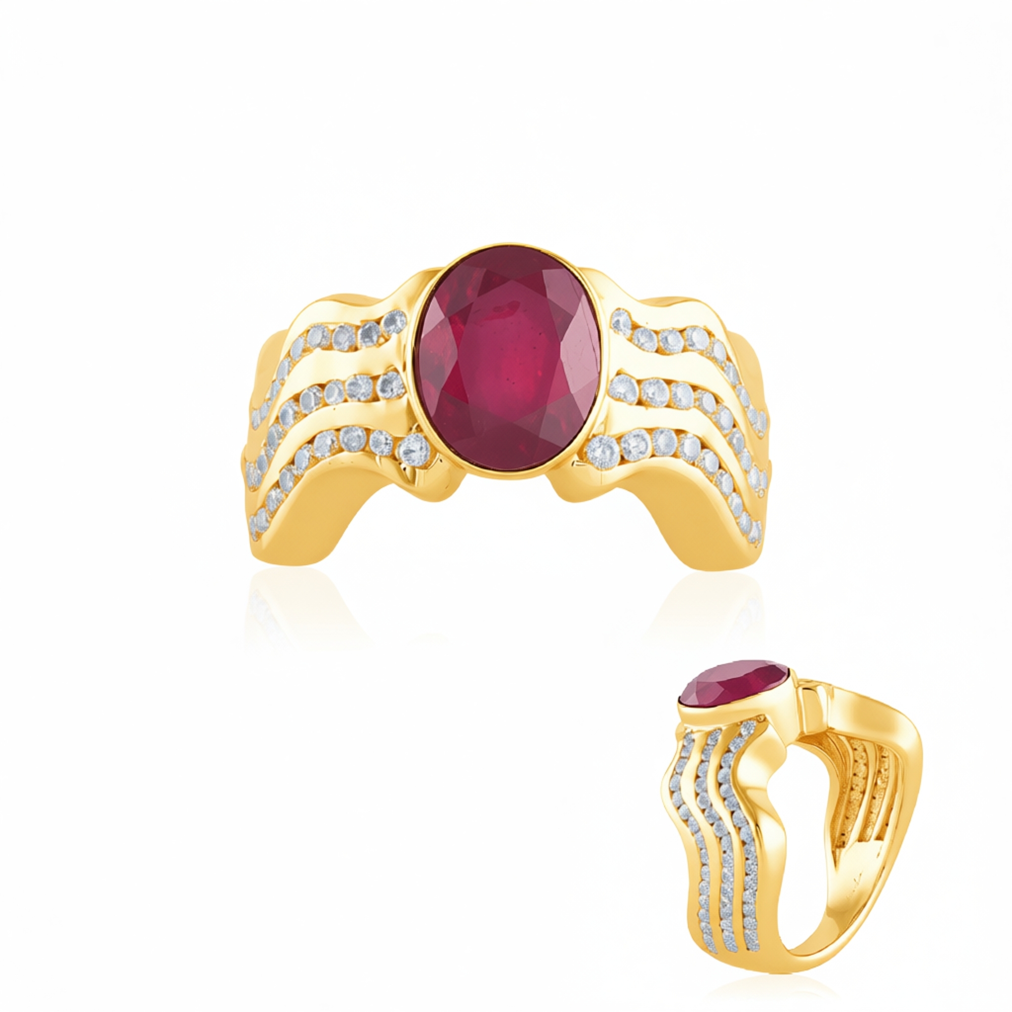 Bague En Argent 925 Avec Rubis - Modèle BA-AR-646, Taille 58, Neuf Avec Étiquettes