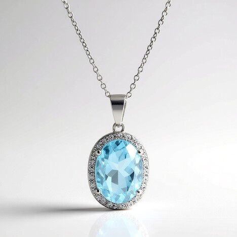 Collana in argento con Topazio Blu Cielo