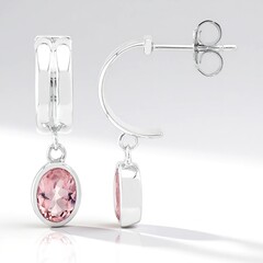 Orecchini in argento con MORGANITE MARROPINO