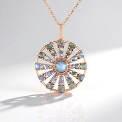Collana in argento con Labradorite Verde Maniry (KM by Juwelo)