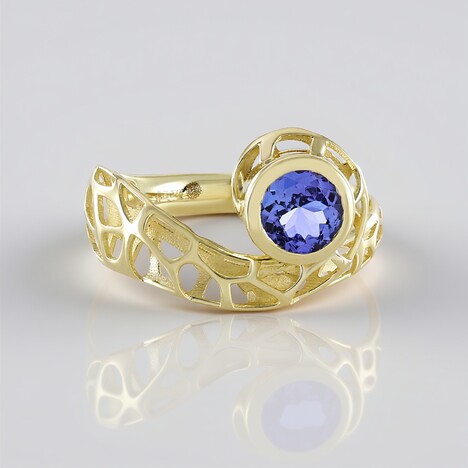 Anello in oro con Tanzanite AAA (Ornaments by de Melo)