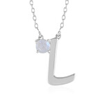 Regenbogen-Mondstein-Silbercollier