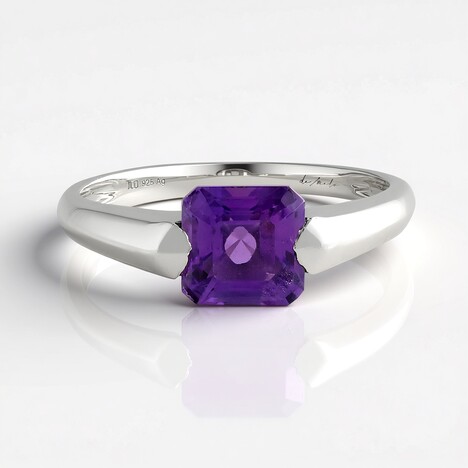 Anello in argento con Ametista Siberiana (de Melo)
